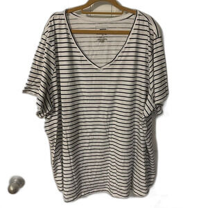 Sonoma 4X everyday tshirt white and black, stripe